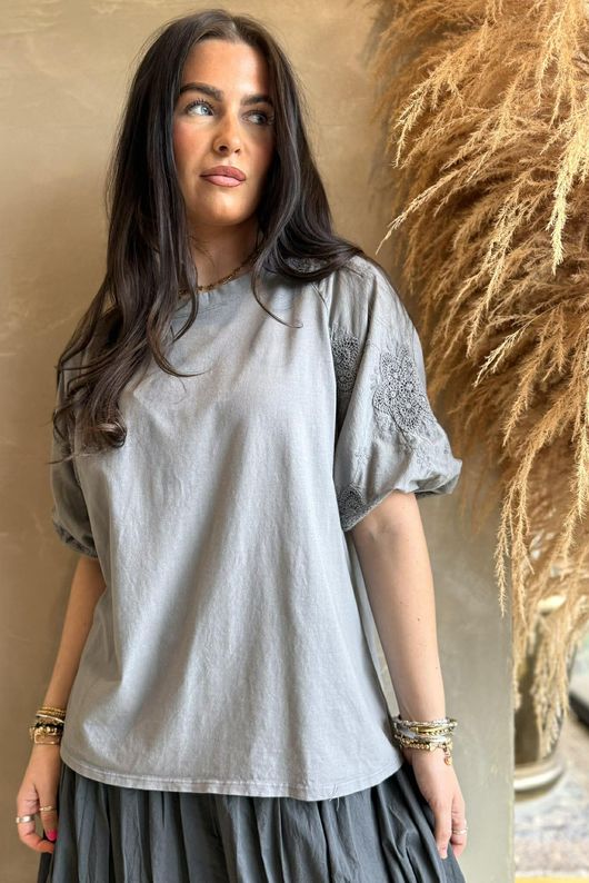 Atik Bubble Sleeve Top Storm 